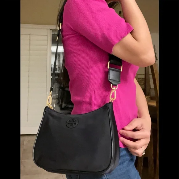 New , Tory Burch nylon web convertible crossbody - Picture 11 of 14